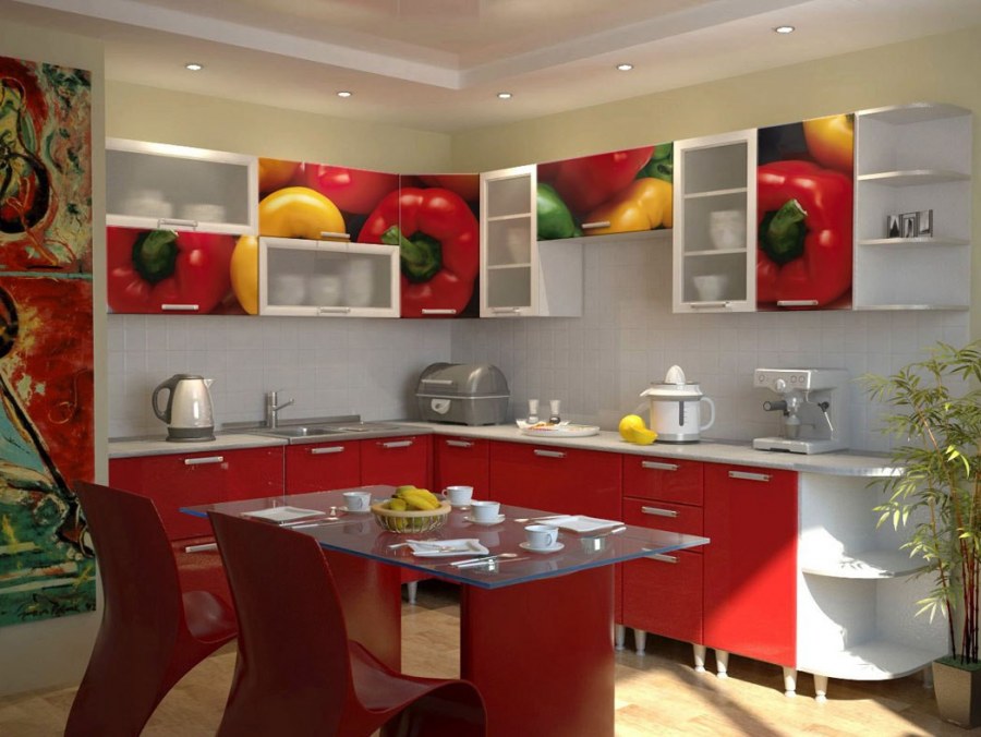 Красный кухонный гарнитур