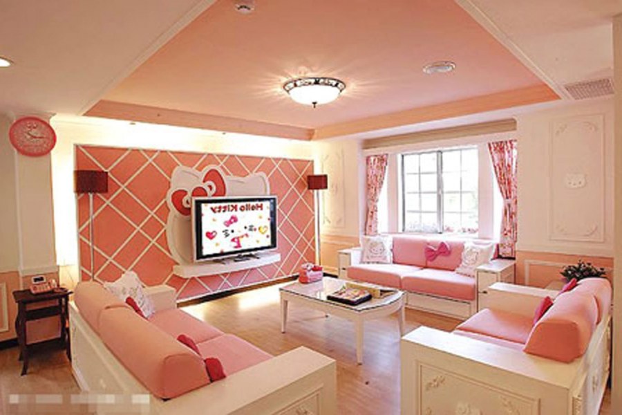 Гостиная в персиковом цвете