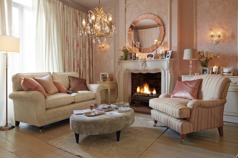 Гостиная в персиковом цвете