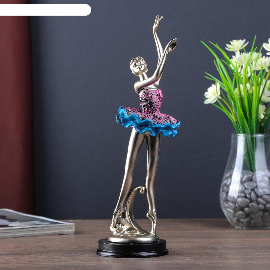 Сувенир полистоун "Прима-балерина в сине-фиолетовой пачке" 29х9х9 см