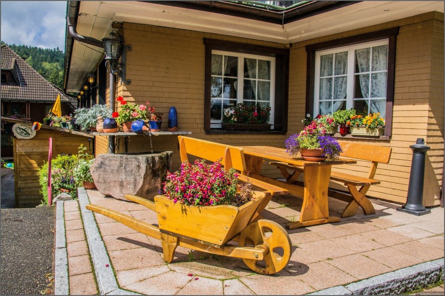 Благоустроенный двор в деревне