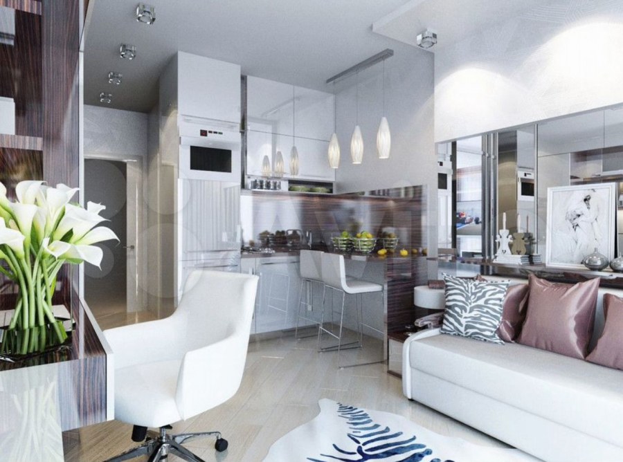 Интерьер в квартире студии 20 кв