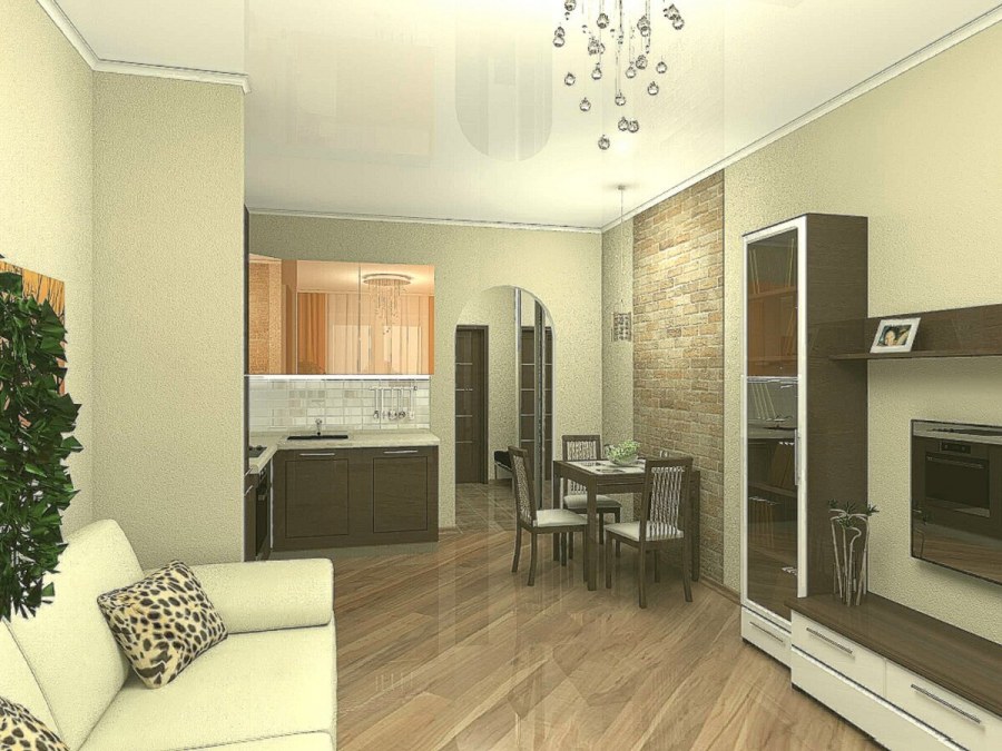 Интерьер однокомнатной студии 20 кв.м