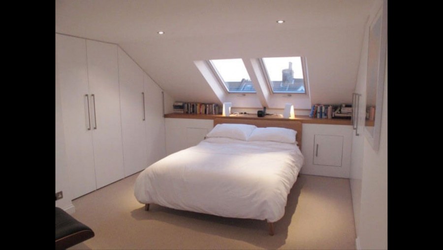 Расположение спальни на мансарде