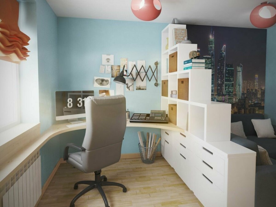 Рабочая зона в комнате подростка