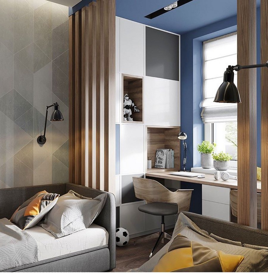 Зонирование комнаты для двух мальчиков