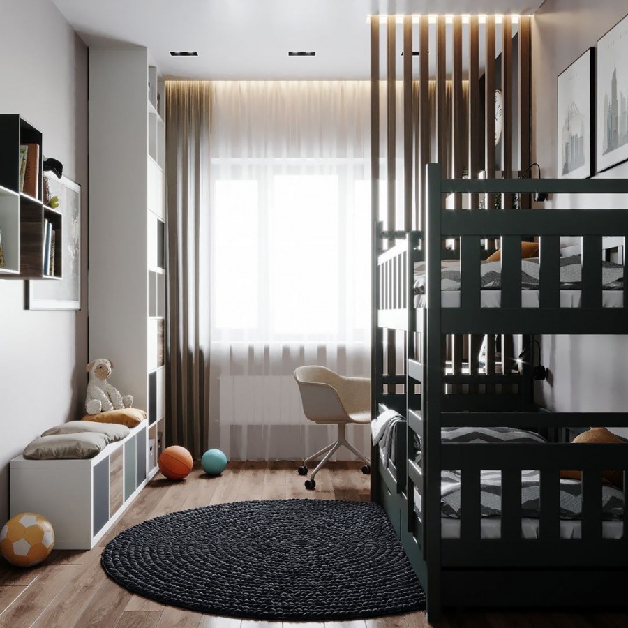 Зонирование детской комнаты для мальчика
