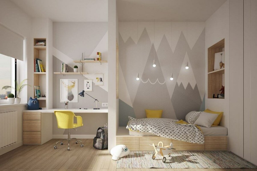 Дизайнерская перегородка в комнате