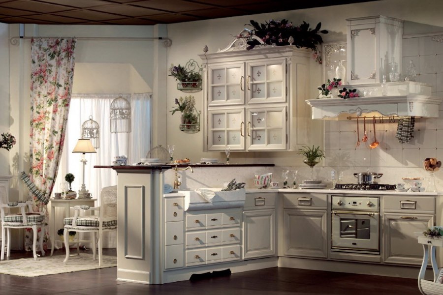 Zelyonie кухни стиль Кантри
