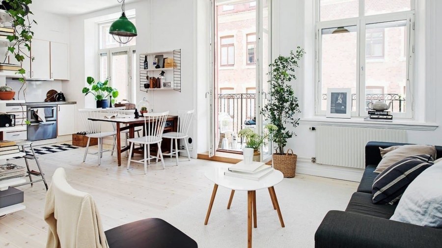 Интерьер квартиры студии в стиле Сканди