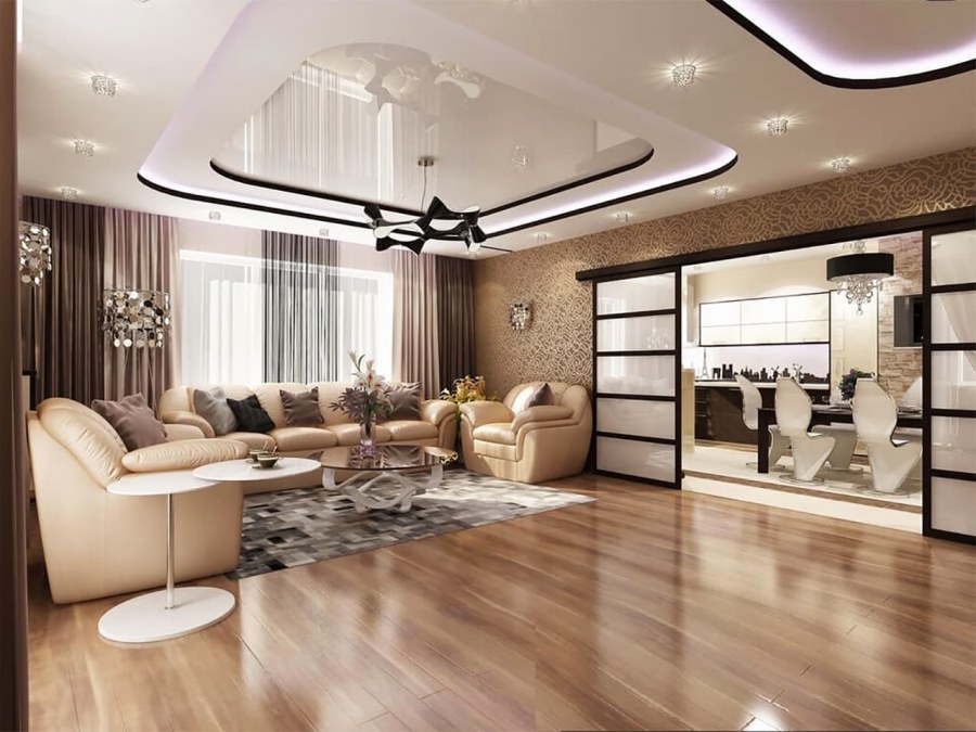 Натяжной потолок в зал 20кв