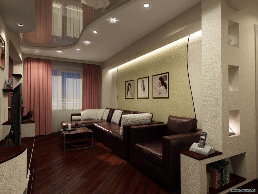 Красивый зал для гостей в квартире