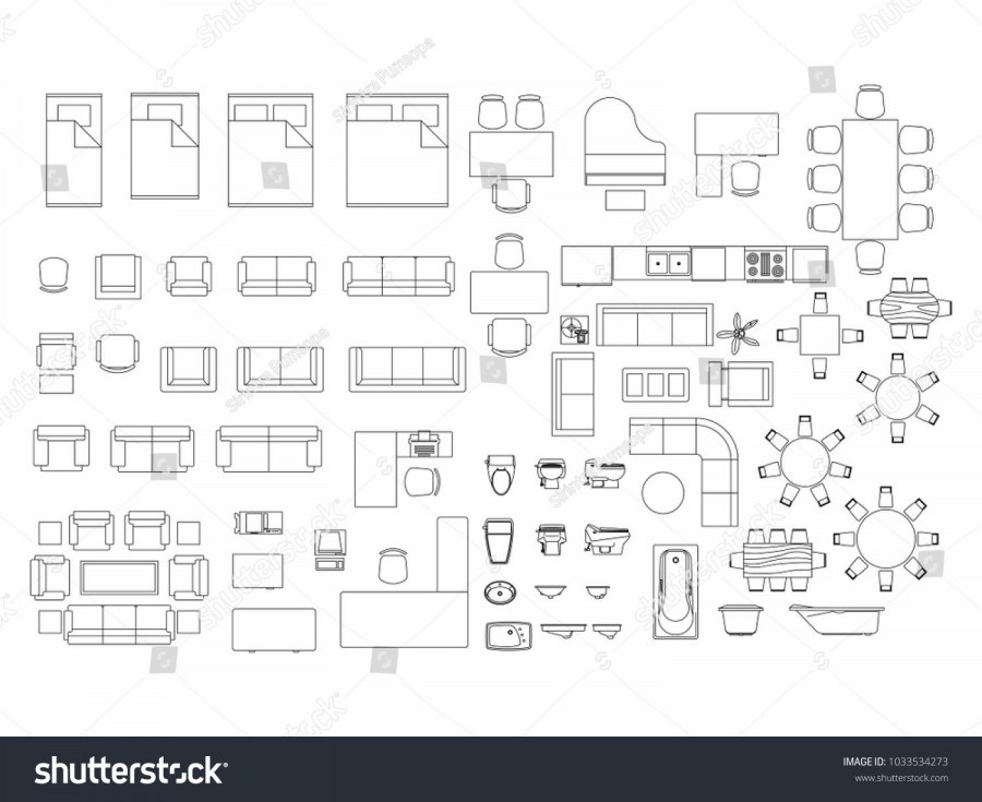 Изображение мебели на плане