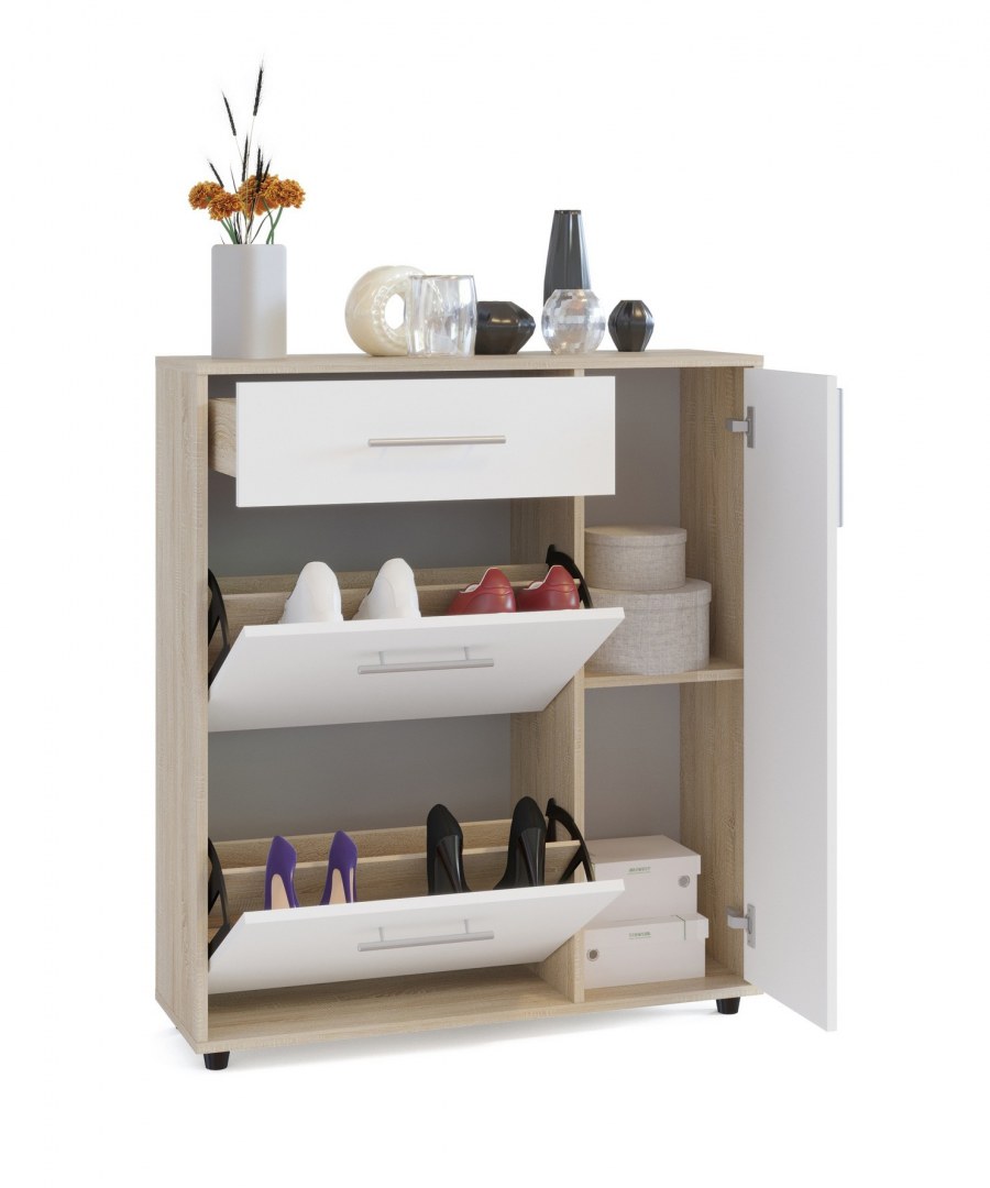 Обувница Сокол ТП-4 дуб сонома/белый