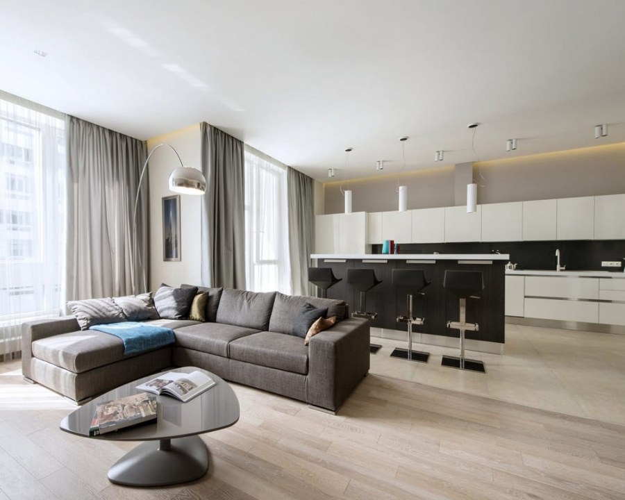 Кухня гостиная современный Минимализм