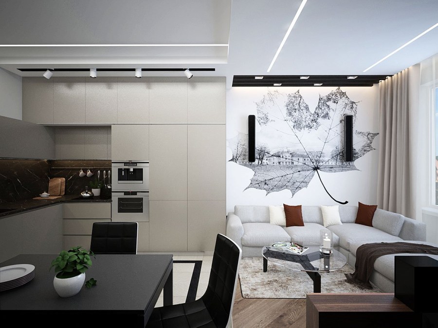 Кухня гостиная Минимализм