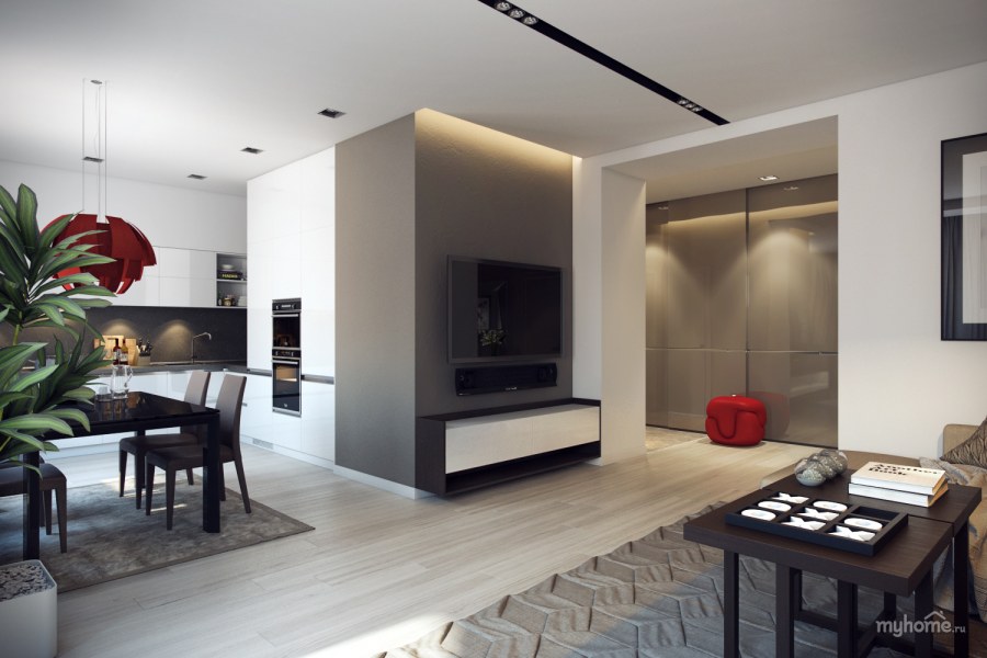 Кухня гостиная Минимализм