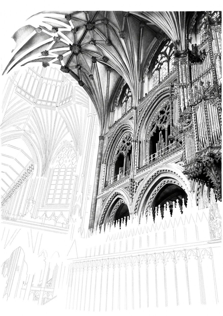 Готический собор скетч