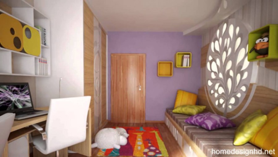 Узкая детская комната для двоих детей