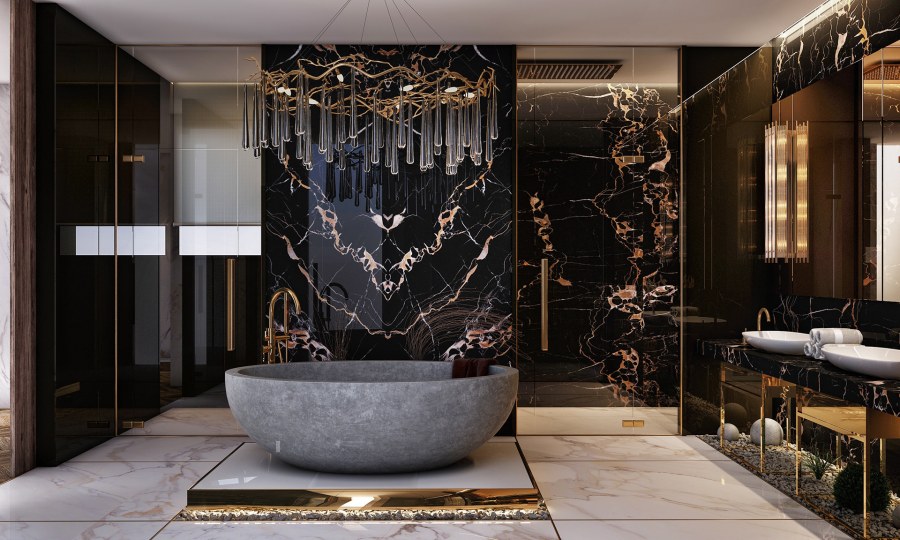 Мрамор Nero Portoro Gold