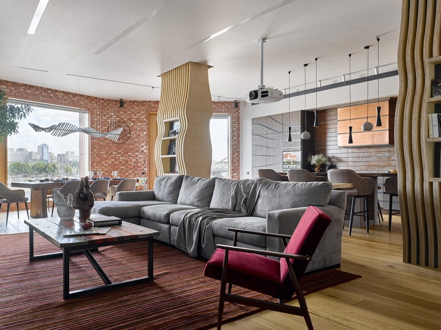 Гостиная в стиле Фьюжн и лофт