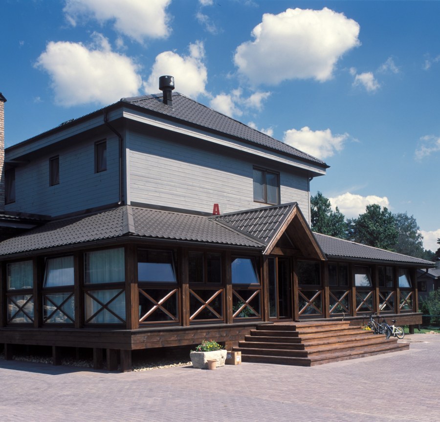 Кафе с террасой в стиле Шале фасад