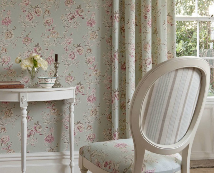 Обои компаньоны - цветочек полоска