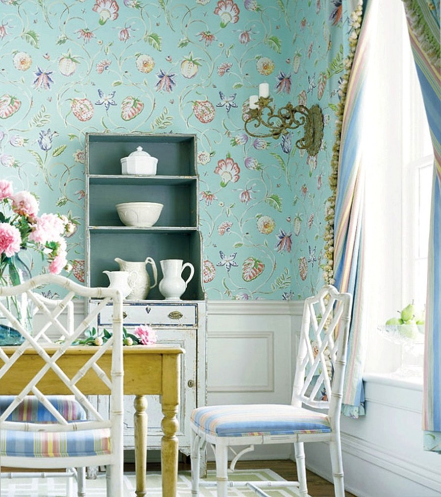 Обои в стиле Прованс в интерьере