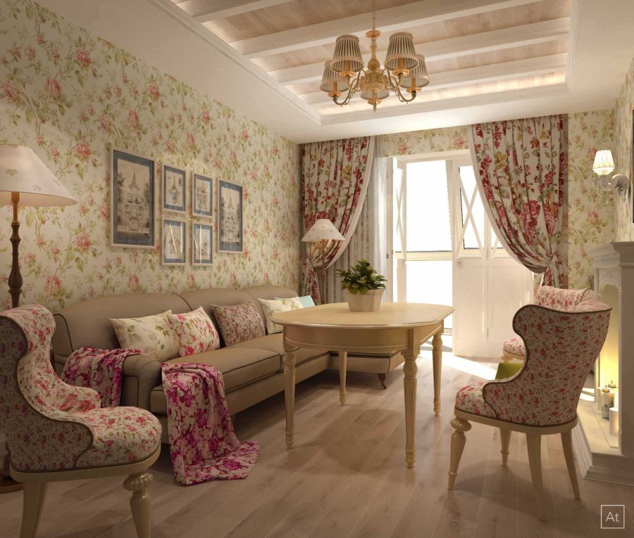 Гостиная в стиле русский Прованс идеи