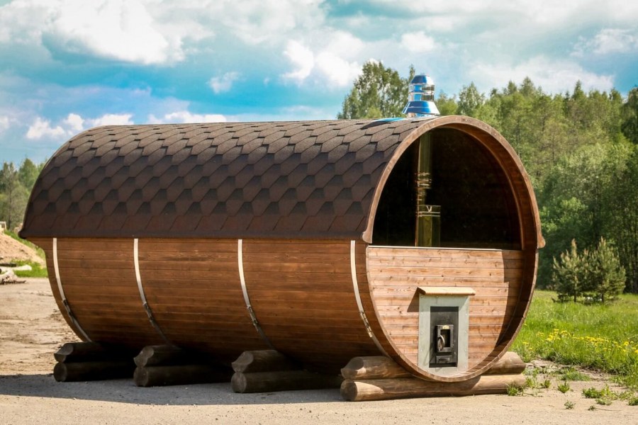 Бани бочки с панорамным стеклом