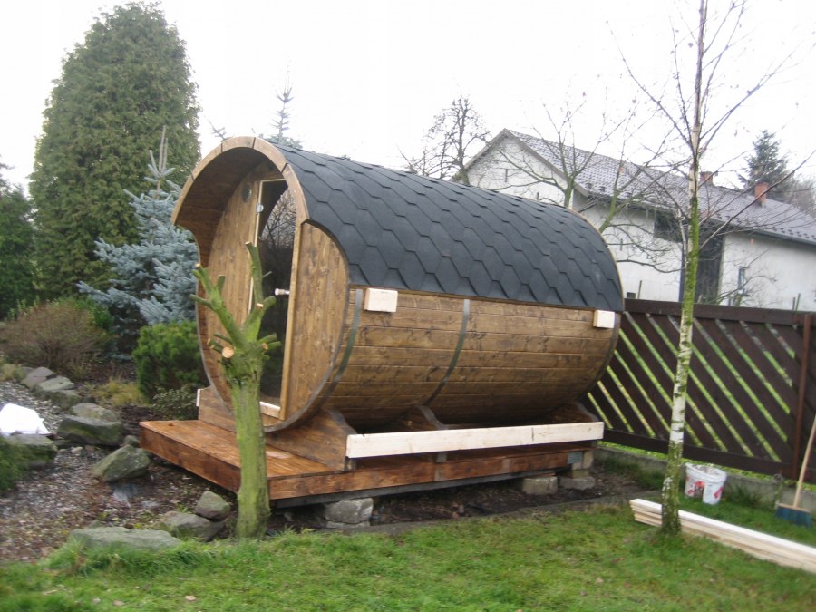 Перевозная баня бочка