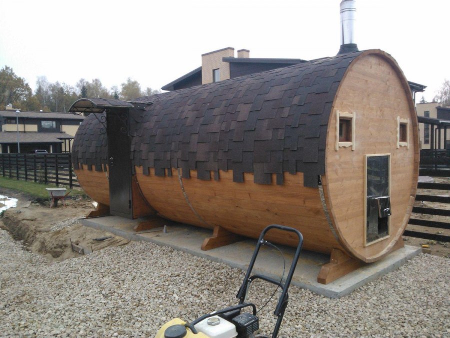 Баня бочка двухэтажная