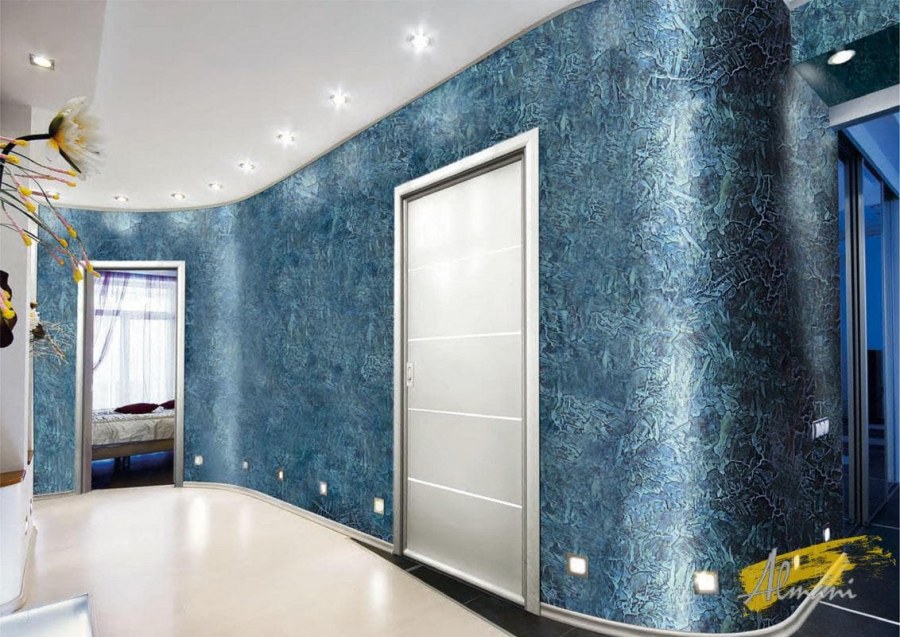 Спальня в современном стиле с синим