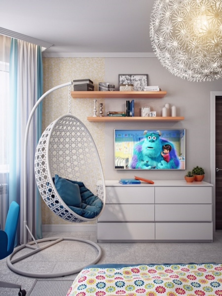 Комната подростка с подвесным креслом