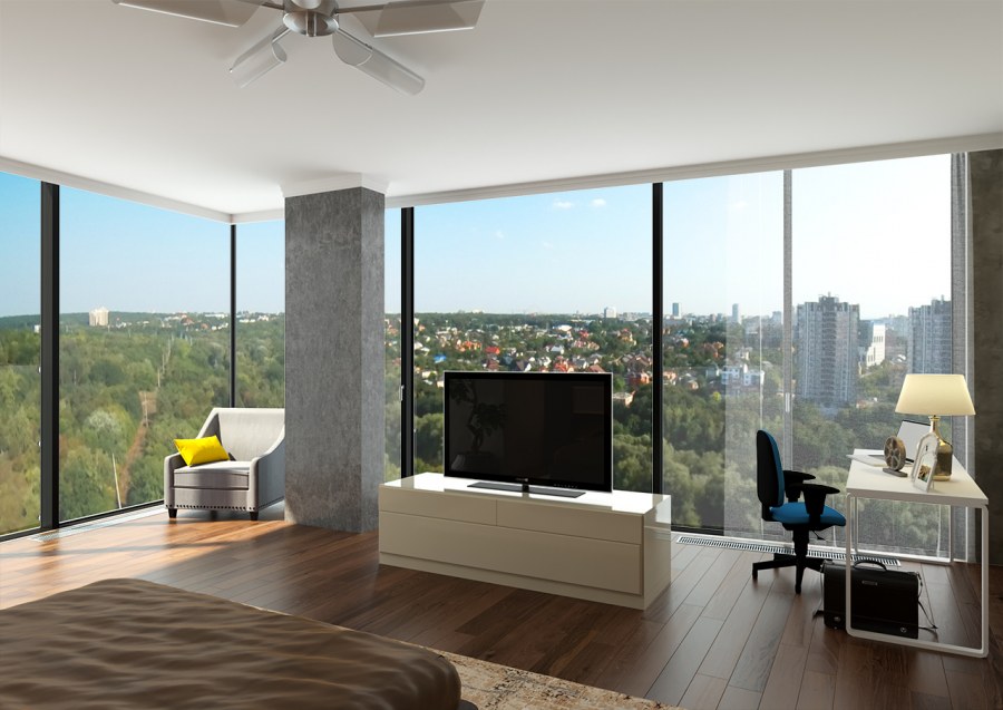 Планировка с панорамными окнами