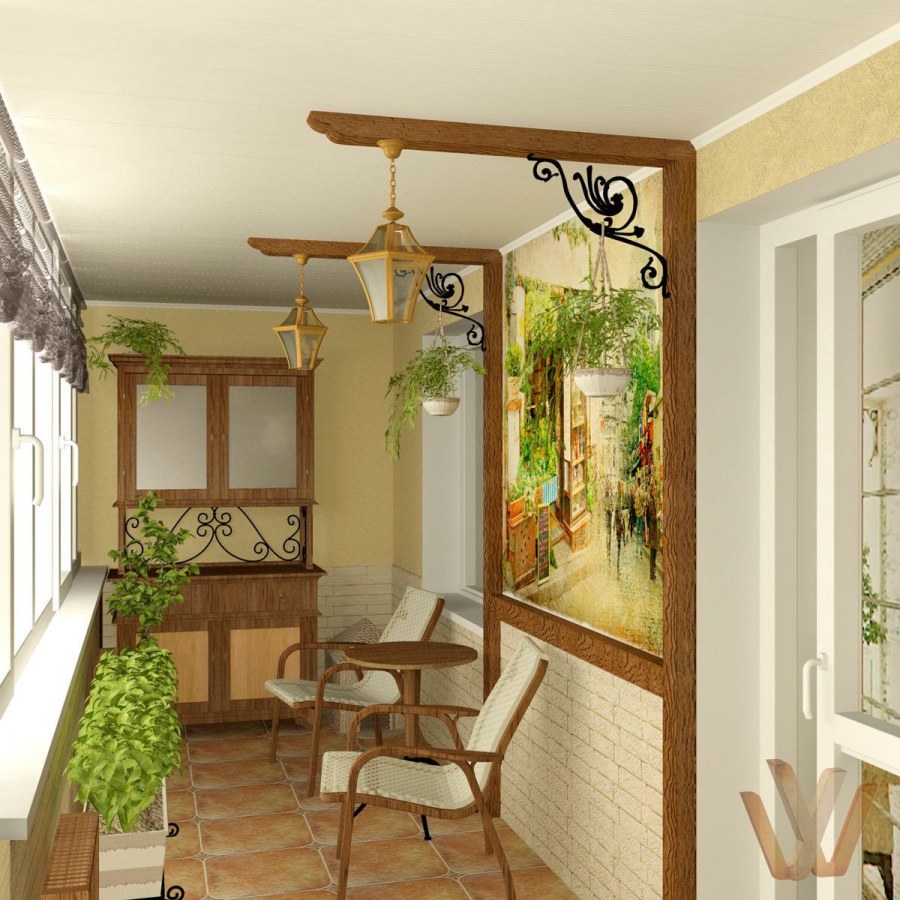 Красиво отделанный балкон