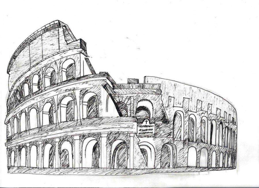 Римский Колизей рисунок