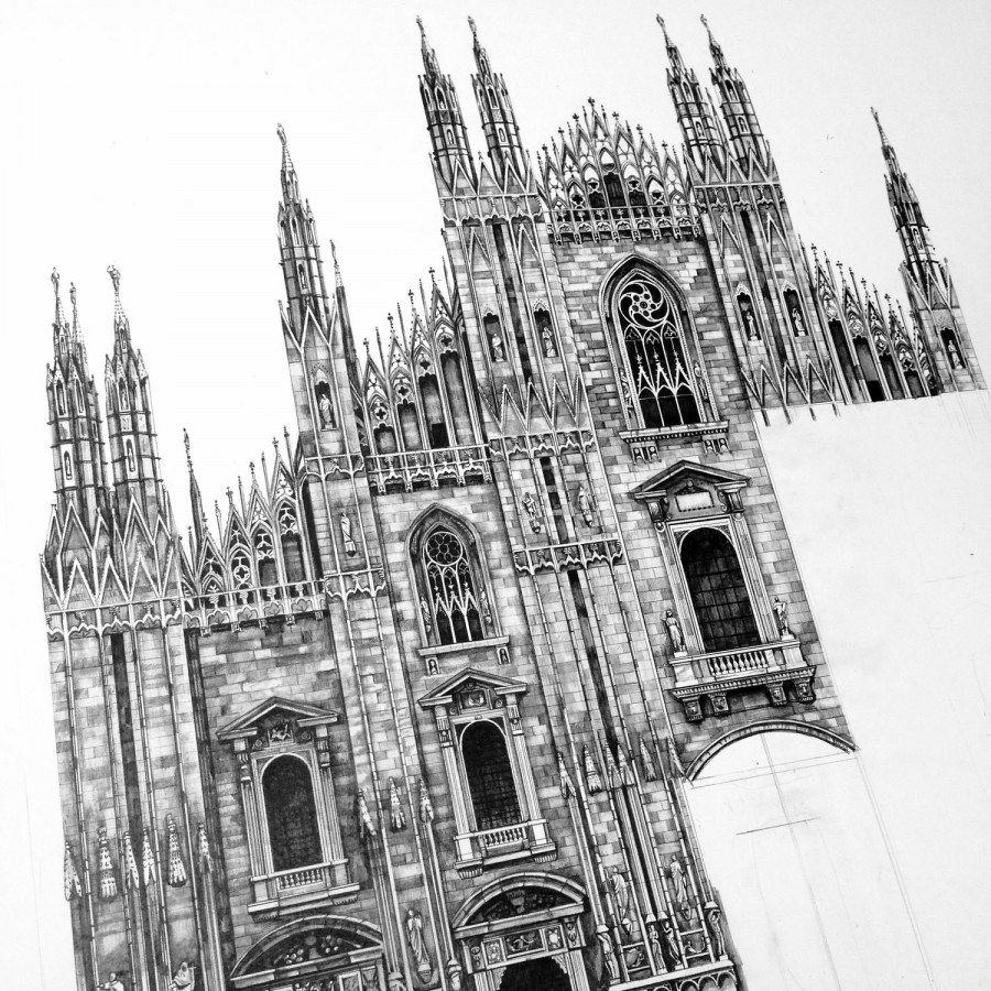 Шартр Готический собор Графика