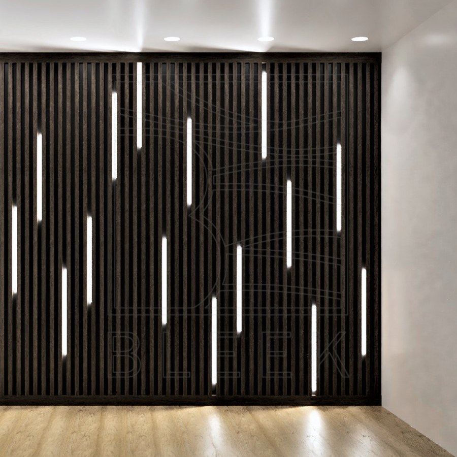 Рейки в интерьере офиса