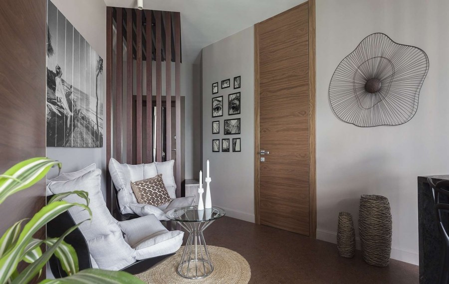 Реечная перегородка с подсветкой