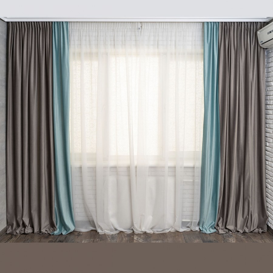 Портьера блэкаут Тоскана морская волна