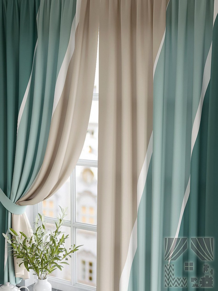 Шторы ТОМДОМ мятные