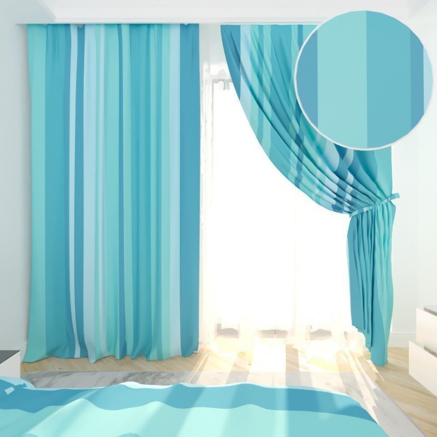 Бирюзовые шторы