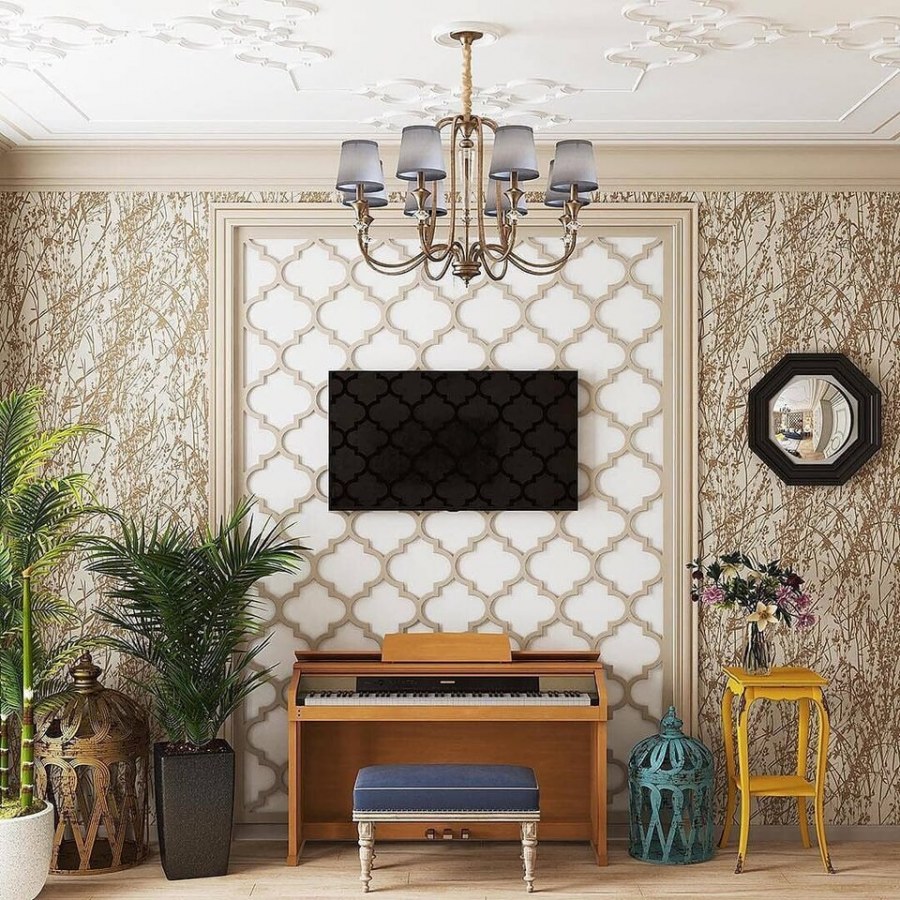 Декоративная штукатурка в гостиной