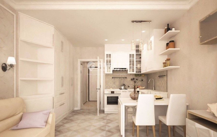 Планировка студии 27 м2 Инсити