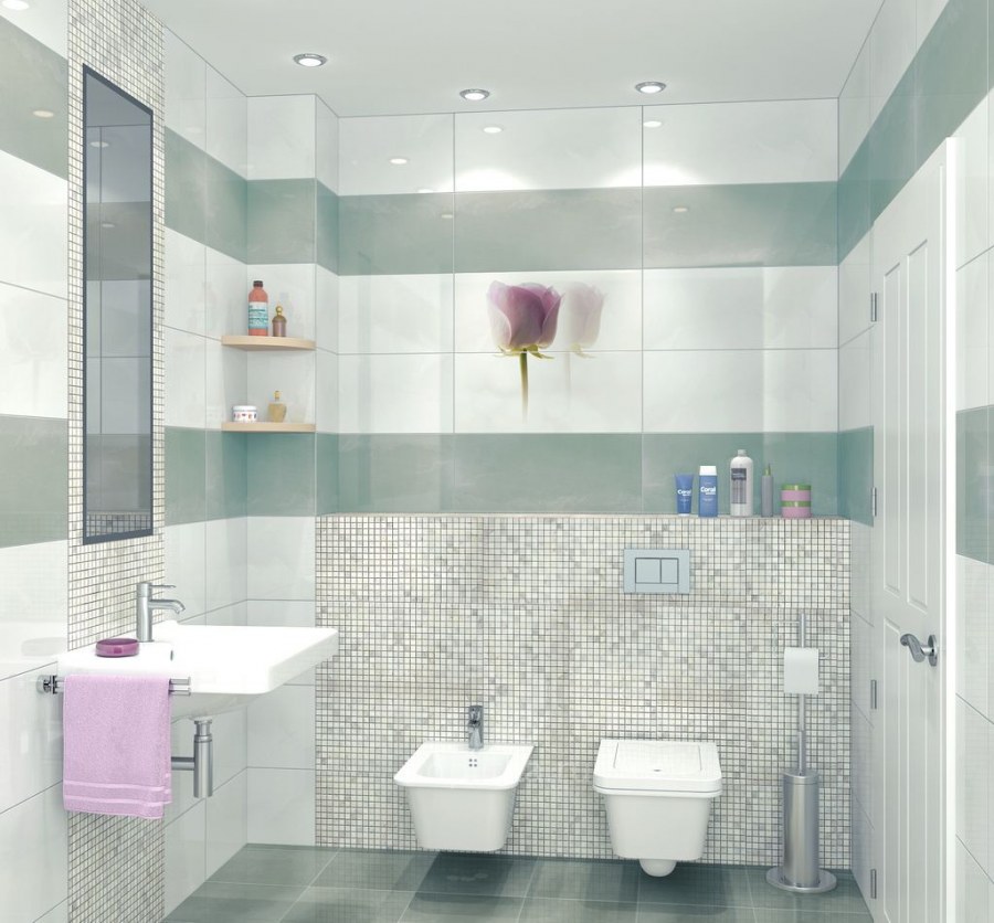 Квадратная плитка в ванной