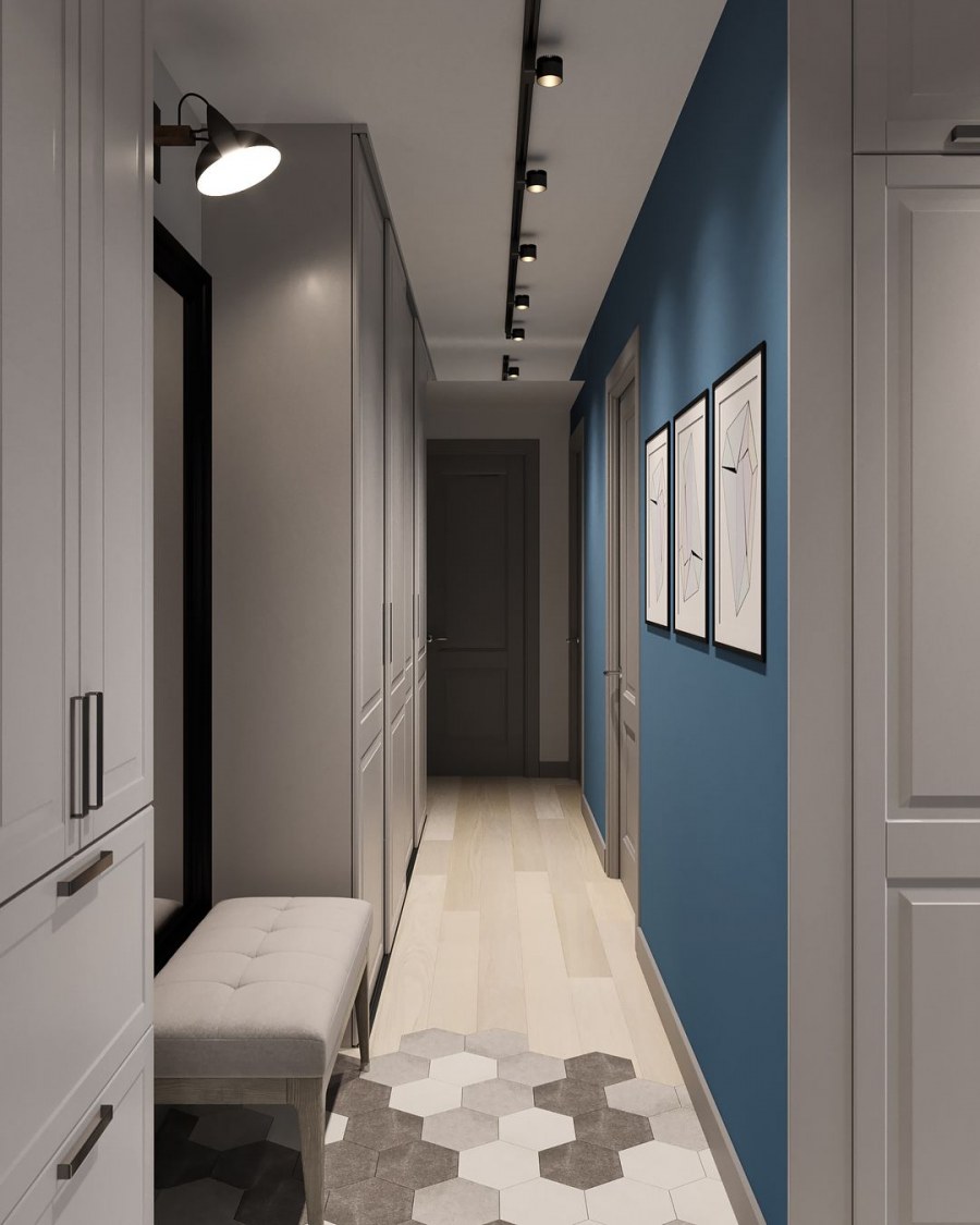 Прихожая в винных тонах