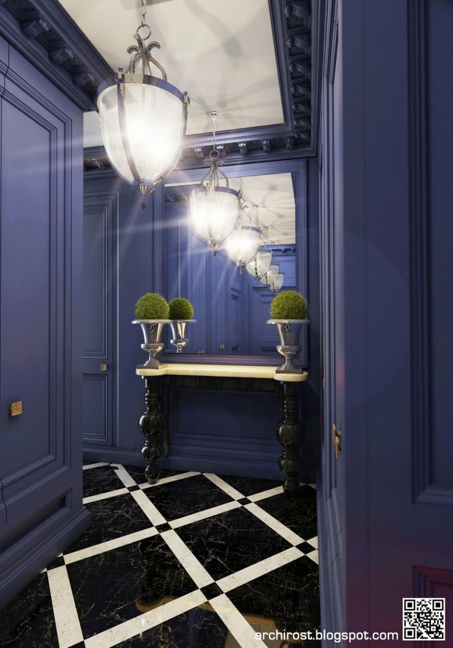 Прихожая Неоклассика синяя