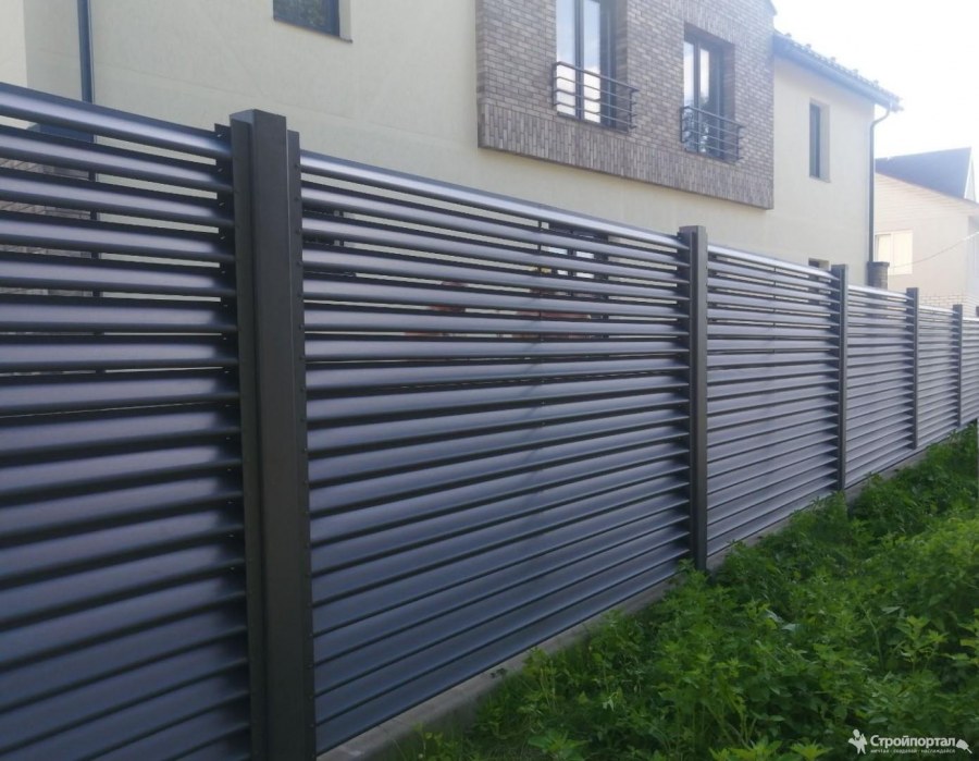 Забор жалюзи RAL 7024