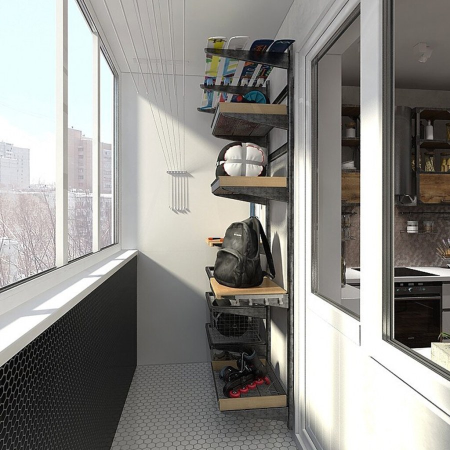 Стеллаж на маленький балкон